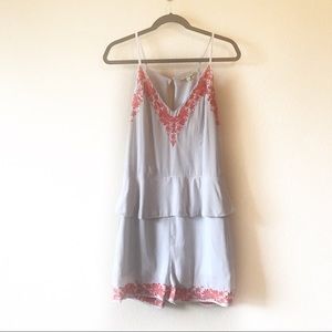 2 for $25 Gianni Bini L Embroidered Peplum Romper